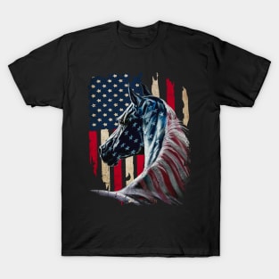 Horse American Flag T-Shirt